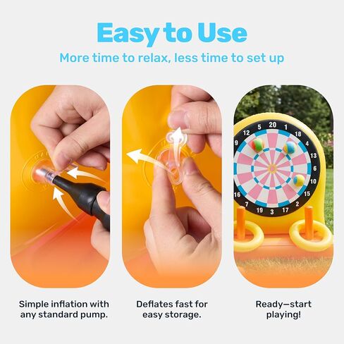 SLOOSH 2-in-1 Fun Pool Toys Set for Kids, Inflatable Dart Board & Ring Toss Game, Pool Floats Water Game Toys for Beach Yard Outdoor Ball Play, Party Birthday Gift for Kids Teen Adult in Kuwait