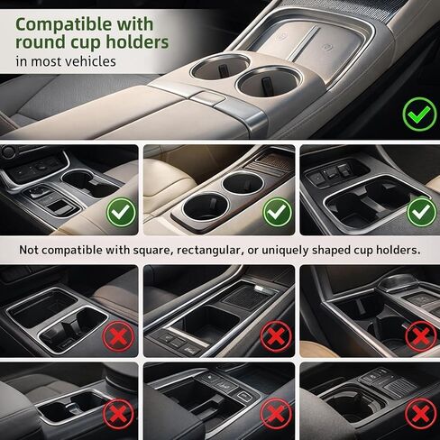 360° Rotating Car Desk Tray for Laptop and Food, Premium Leather Car Table with Built-in Cup Slot, Adjustable Vehicle Desk for Eating, Working, Road Trips, Fits Tesla Model Y/3/S&Most Cars(BLACK) in Kuwait