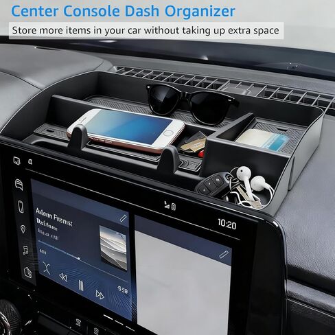 Dashboard Storage Organizer Insert Tray Compatible with 2023 2024 2025 Chevy Colorado/GMC Canyon Interior Accessories Center Console Behind Screen Organizer Box with Phone Holder in Saudi Arabia