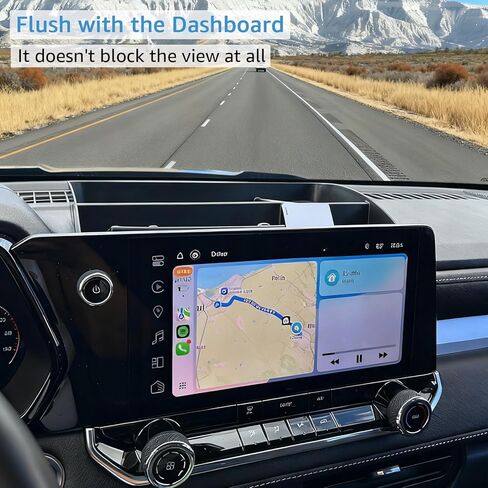 Dashboard Storage Organizer Insert Tray Compatible with 2023 2024 2025 Chevy Colorado/GMC Canyon Interior Accessories Center Console Behind Screen Organizer Box with Phone Holder in Saudi Arabia