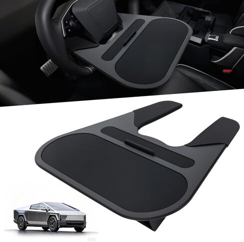 Steering Wheel Tray Fit for Tesla Cybertruck 20242025 2026 Mini Food & Work Desk Table with Phone Mount, ABS & Silicone Multifunction Tray, Car Accessories in Saudi Arabia