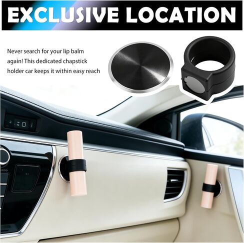 2026 Upgraded Car Lip Balm Holder,Silicone Lip Balm Holder for Car with Magnetic Design for Dashboard & Console,Universal Cars Lipstick Holders Cars Accessories Interior in Saudi Arabia