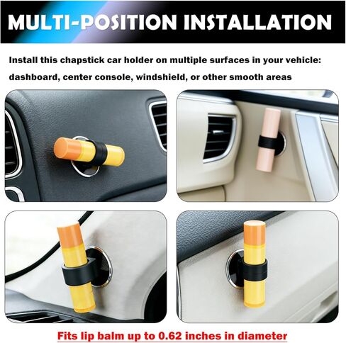 2026 Upgraded Car Lip Balm Holder,Silicone Lip Balm Holder for Car with Magnetic Design for Dashboard & Console,Universal Cars Lipstick Holders Cars Accessories Interior in Saudi Arabia