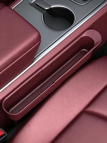 Extendable Car Seat Gap Storage Box, Durable Wear-Resistant Car Console Organizer, Adjustable Crevice Pocket for Driver & Passenger, Large Capacity Car Interior Accessory in Kuwait