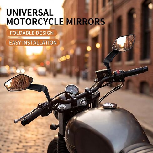 Pack of 2 Universally Motorcycle Rearview Mirroring Featuring Wide Angled View for Blind Spots Elimination and Effortles in Saudi Arabia