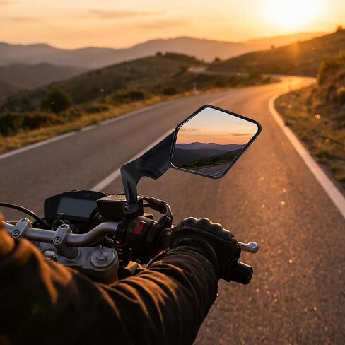 Pack of 2 Universally Motorcycle Rearview Mirroring Featuring Wide Angled View for Blind Spots Elimination and Effortles in Saudi Arabia