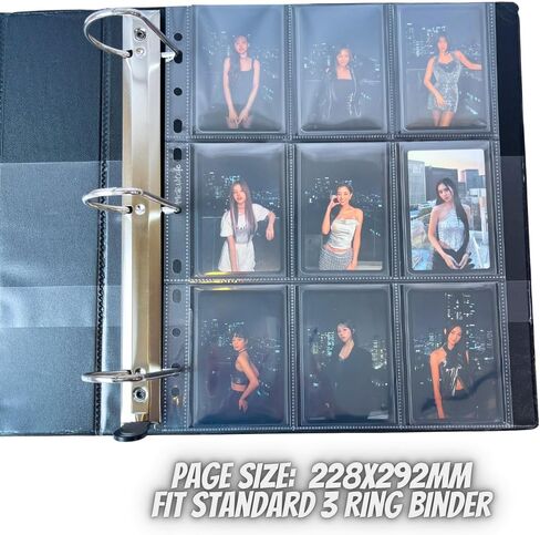 Meowcafe K-Keep Single Sided A4 Standard 9 Pocket Premium Kpop Photocard Binder Pages, 69x93mm Pocket Size for Magic The Gathering, Sports Card Maximal Fit 66x91mm Sleeve (50 Pages Set) in Saudi Arabia