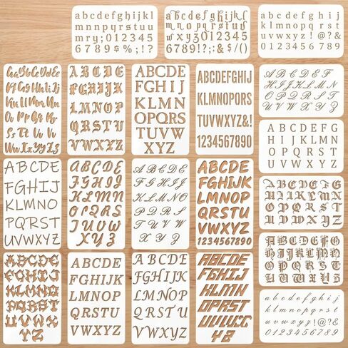 1/2 3/4 1 Inch Letter Stencils for Painting on Wood Reusable Plastic 20 Pack Large Alphabet Templates with Numbers and Symbols DIY Art Crafts for Canvas Porch Signs Journaling Supplies in Saudi Arabia