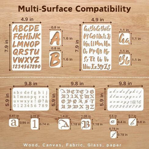 1/2 3/4 1 Inch Letter Stencils for Painting on Wood Reusable Plastic 20 Pack Large Alphabet Templates with Numbers and Symbols DIY Art Crafts for Canvas Porch Signs Journaling Supplies in Saudi Arabia