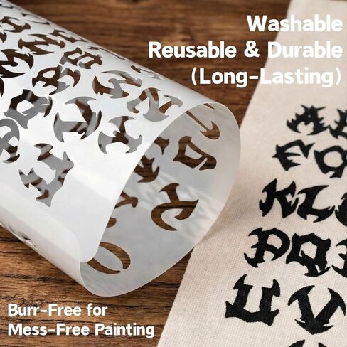 1/2 3/4 1 Inch Letter Stencils for Painting on Wood Reusable Plastic 20 Pack Large Alphabet Templates with Numbers and Symbols DIY Art Crafts for Canvas Porch Signs Journaling Supplies in Saudi Arabia