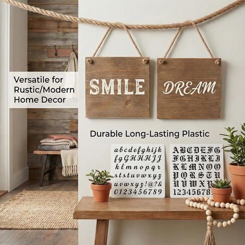 1/2 3/4 1 Inch Letter Stencils for Painting on Wood Reusable Plastic 20 Pack Large Alphabet Templates with Numbers and Symbols DIY Art Crafts for Canvas Porch Signs Journaling Supplies in Saudi Arabia