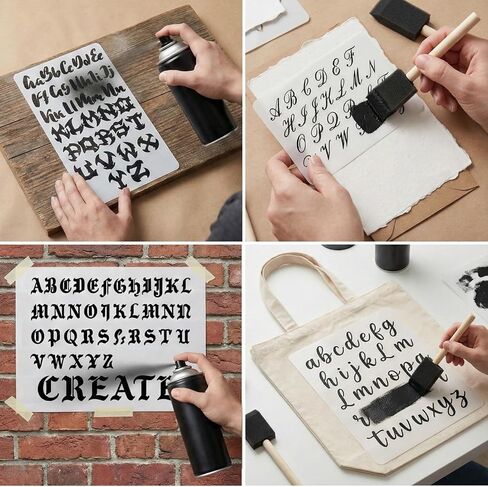 1/2 3/4 1 Inch Letter Stencils for Painting on Wood Reusable Plastic 20 Pack Large Alphabet Templates with Numbers and Symbols DIY Art Crafts for Canvas Porch Signs Journaling Supplies in Saudi Arabia