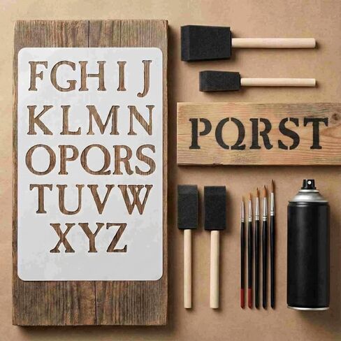 1/2 3/4 1 Inch Letter Stencils for Painting on Wood Reusable Plastic 20 Pack Large Alphabet Templates with Numbers and Symbols DIY Art Crafts for Canvas Porch Signs Journaling Supplies in Saudi Arabia