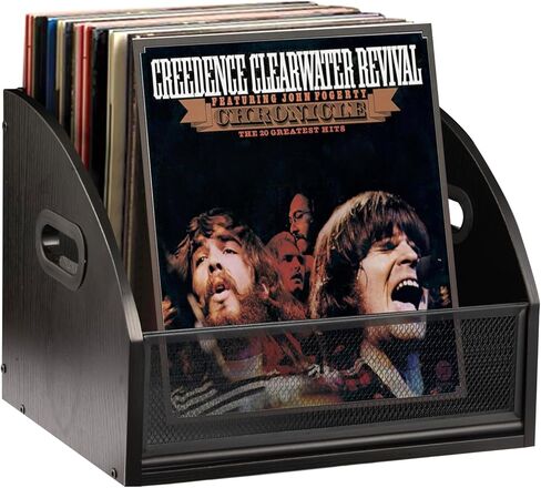 Vinyl Record Storage, Vinyl Record Album Holder, Modern Album Storage Record Case Box, Record Box Case Crate, Wooden LP Record Crate, Record Organizer for Home Decor and Collection Display in Saudi Arabia