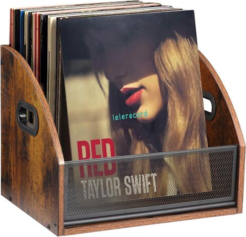 Vinyl Record Storage, Vinyl Record Album Holder, Modern Album Storage Record Case Box, Record Box Case Crate, Wooden LP Record Crate, Record Organizer for Home Decor and Collection Display in Saudi Arabia