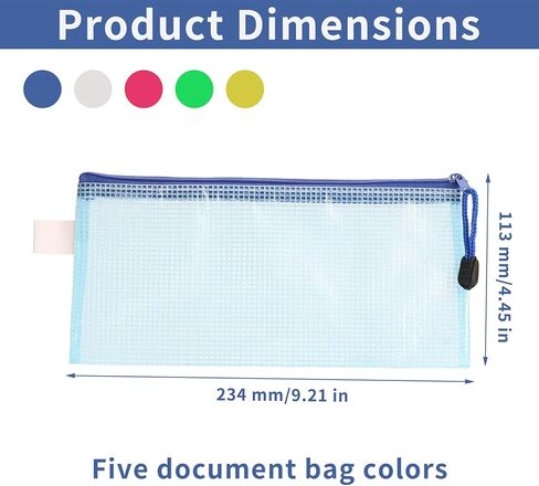 5 Pcs Mesh Zipper Bags, A6 Mesh Zipper Pouch Bags, Waterproof SmallZip Pouches for Organization Office Travel School Supplies Cosmetics Home Organization Storage Accessories in Kuwait