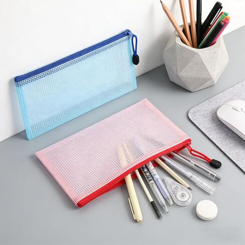5 Pcs Mesh Zipper Bags, A6 Mesh Zipper Pouch Bags, Waterproof SmallZip Pouches for Organization Office Travel School Supplies Cosmetics Home Organization Storage Accessories in Kuwait
