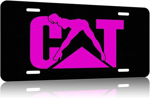 cat Front Plate Cover Decor Accessory Aluminum Metal Rust-Proof Plate Novelty Vanity Tag Cover with 4 Holes for Men Women 6 * 12 in (YMXCP11150026) in Saudi Arabia