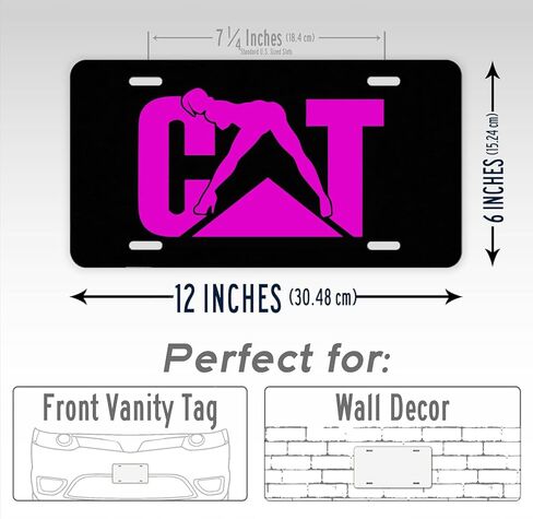 cat Front Plate Cover Decor Accessory Aluminum Metal Rust-Proof Plate Novelty Vanity Tag Cover with 4 Holes for Men Women 6 * 12 in (YMXCP11150026) in Saudi Arabia
