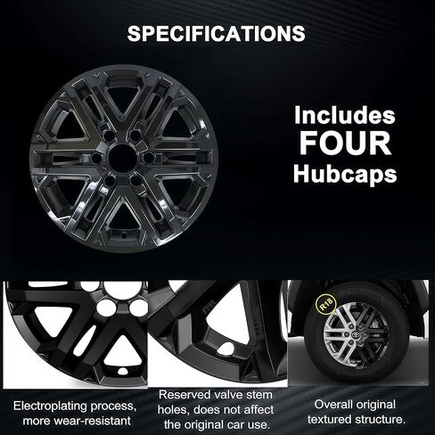 Wheel Skins Compatible with Toyota Tundra Crew cab/Extend cab 2022-2024;; Toyota Sequoia 2023-2025; Wheel Covers; Set of 4 pcs；18-inch in Saudi Arabia