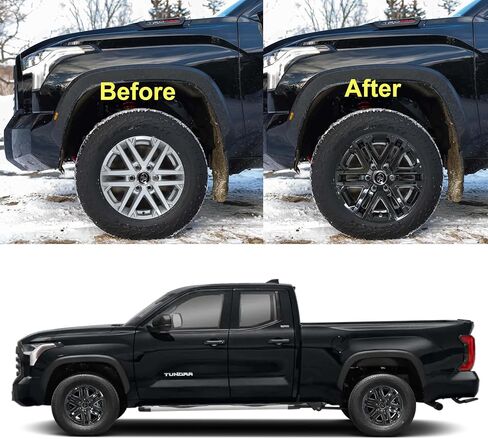 Wheel Skins Compatible with Toyota Tundra Crew cab/Extend cab 2022-2024;; Toyota Sequoia 2023-2025; Wheel Covers; Set of 4 pcs；18-inch in Saudi Arabia