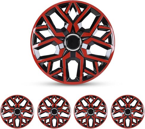 CPW 16’’ Universal Hubcaps for Steel Wheel Rims Cover Snap On Car Truck SUV Car Accessories PP Material Replacement Hub Caps Set of 4 (16 Inch Black Lacquer) in Kuwait