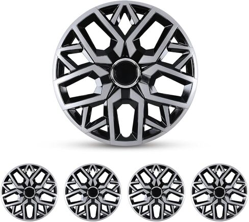 CPW 16’’ Universal Hubcaps for Steel Wheel Rims Cover Snap On Car Truck SUV Car Accessories PP Material Replacement Hub Caps Set of 4 (16 Inch Black Lacquer) in Kuwait