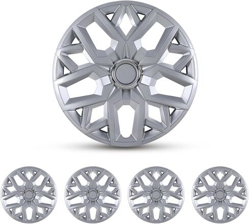 CPW 16’’ Universal Hubcaps for Steel Wheel Rims Cover Snap On Car Truck SUV Car Accessories PP Material Replacement Hub Caps Set of 4 (16 Inch Black Lacquer) in Kuwait