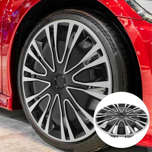 Amosfun السيارات Hubcap غطاء عجلة القيادة استبدال 15.35 "عالمي صالح عجلة ريم غطاء محور السيارة غطاء السيارة الخارجي ملحق سهل التركيب in Kuwait