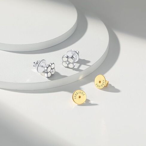 Fomissky-sisa Hypoallergenic Earring Backs for Studs White Gold Plated, Secure Earring Backs Replacements Heavy Earring Support Backs in Saudi Arabia