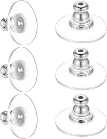 3Pairs Droopy Earring Backs Replacements Silver Locking Earring Backs for Studs Secure Pierced Earrings Back Replacements for Men and Women Studs Heavy Droopy Earrings in Kuwait