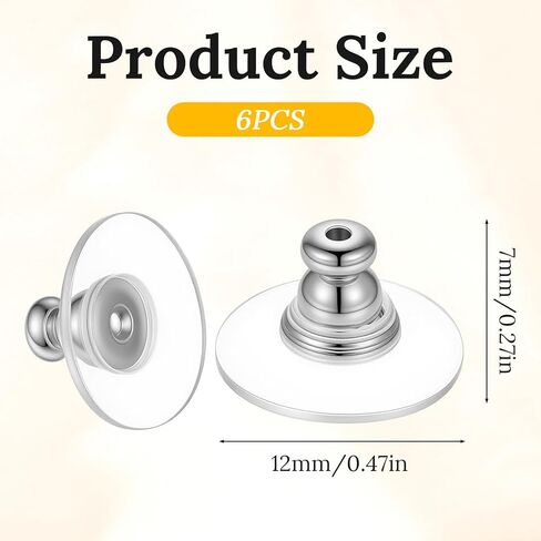 3Pairs Droopy Earring Backs Replacements Silver Locking Earring Backs for Studs Secure Pierced Earrings Back Replacements for Men and Women Studs Heavy Droopy Earrings in Kuwait