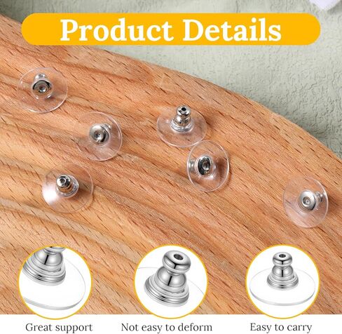 3Pairs Droopy Earring Backs Replacements Silver Locking Earring Backs for Studs Secure Pierced Earrings Back Replacements for Men and Women Studs Heavy Droopy Earrings in Kuwait