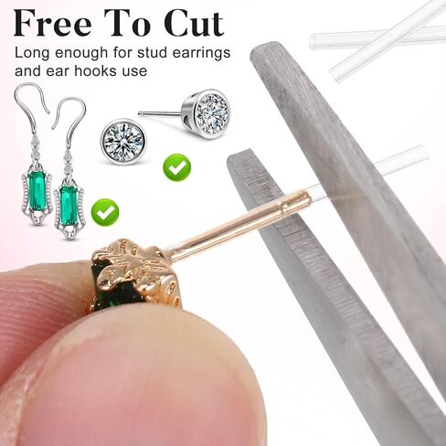 50pcs Soft Silicone Earring Sleeves Anti-Allergy Earring Protectors for Sensitive Ears Pierced Studs and Hooks with 1pcs 2cm Tube for Ear Hook Protection in Kuwait