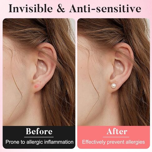 50pcs Soft Silicone Earring Sleeves Anti-Allergy Earring Protectors for Sensitive Ears Pierced Studs and Hooks with 1pcs 2cm Tube for Ear Hook Protection in Kuwait