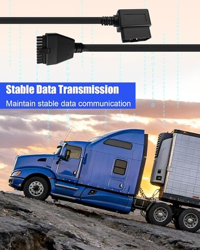 TIKSCIENCE OBD2 16-Pin to 10-Pin Diagnostic Adapter Cable – Compliant with ECM & DOT for PT30 ELD Logbook, Fits for Freightliner Kenworth Peterbilt Western Star Heavy-Duty Trucks in Kuwait