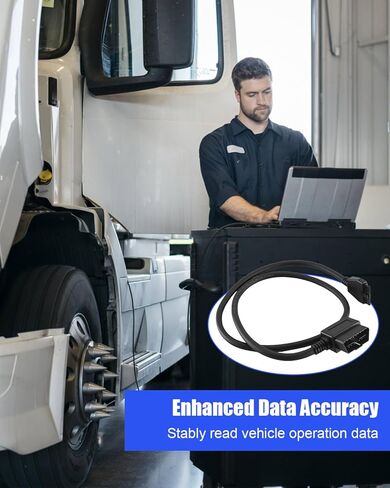 TIKSCIENCE OBD2 16-Pin to 10-Pin Diagnostic Adapter Cable – Compliant with ECM & DOT for PT30 ELD Logbook, Fits for Freightliner Kenworth Peterbilt Western Star Heavy-Duty Trucks in Kuwait