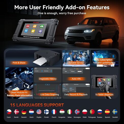 أداة المسح التشخيصي ثنائي الاتجاه iCarsoft LR V4.0 لمعظم أجهزة Land Rover/Jaguar من 1996-2023 حتى 39 خدمة مجانية 2 حزمة علامات تجارية أخرى جميع الأنظمة الماسح الضوئي OBD2 بيانات حية AUTOVIN تحديث مجاني مدى الحياة in Kuwait