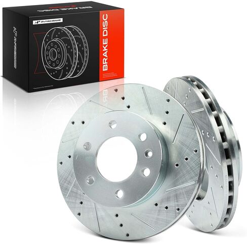 A-Premium 11.80 inch (299.6mm) Front Drilled and Slotted Disc Brake Rotors Compatible with Select Dodge & Mercedes-Benz & Freightliner Models - Sprinter 2500/Sprinter 3500, 2007-2021, 2-PC Set in Saudi Arabia