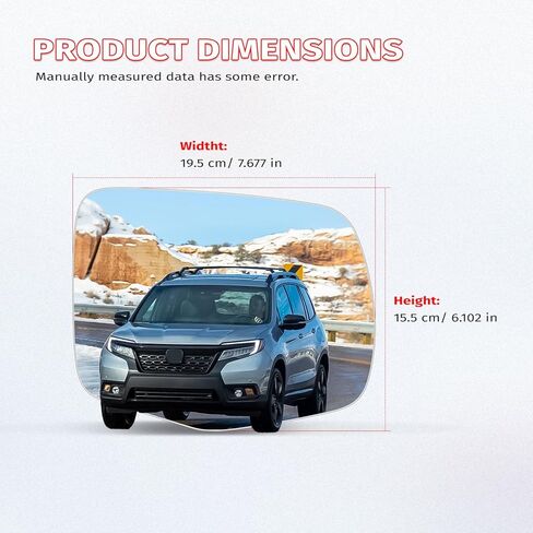 Passenger-Side Exterior Mirror Glass – Compatible With Honda Passport, Pilot, Ridgeline (2016–2023 Models) | OEM Replacement Part Numbers: 76204TG7A11, HO1325150, 5672H in Kuwait