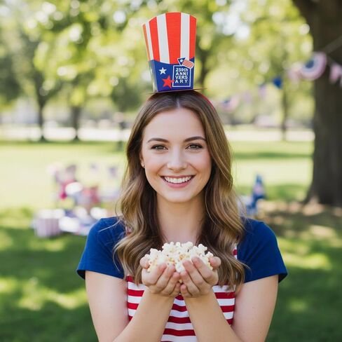 ReliThick 36 Pack 250th Anniversary 4th of July Decorations Patriotic Red White Blue Popcorn Boxes & Table Centerpieces Gift Boxes for Americana Independence Day Memorial Day Party Decor in Kuwait