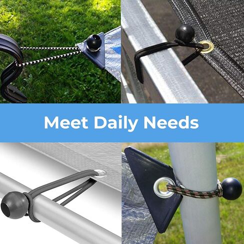Cartman 30 Pack 6 Inch Ball Bungee Cords Canopy Ties with Elastic String for Canopy, Tarp, Straps, Tent, Black in Kuwait