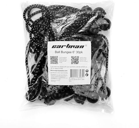 Cartman 30 Pack 6 Inch Ball Bungee Cords Canopy Ties with Elastic String for Canopy, Tarp, Straps, Tent, Black in Kuwait
