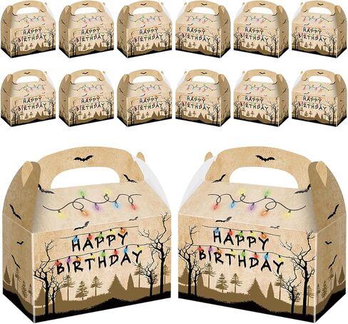 OU RUI 12Pcs Horror Forest Upside Down Theme Birthday Party Gift Box Eerie Forest Candy Snack Carry Box For Stranger Party Decoration Supplies in Kuwait