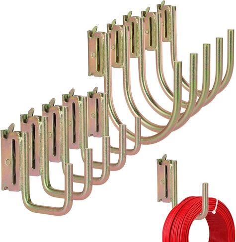 E Track Hooks 10 Pcs Heavy Duty Steel E Track J Hook with Spring Fitting for E or X Rail 2" 4" Trailer Hooks for Cords,Cables E Track Accessories for Enclosed Trailers,Trucks,Garage,Cargo Van,Gold in Saudi Arabia