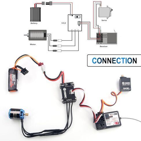 OGRC AM32 25A Brushless ESC & 1212 Sensorless Outrunner Motor Combo for 1/30 Axial SCX30 (5000KV) in Kuwait