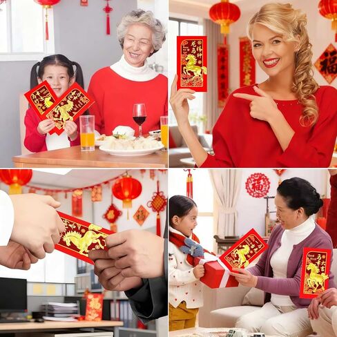 Chinese New Year Red Envelopes, Lunar New Year Envelopes Decorations 2026 New Years Eve Party Supplies, Year of the Horse 2026 Red Envelope Chinese New Year Gifts with 6 Gold Embossed Patterns-18 Pcs in Saudi Arabia