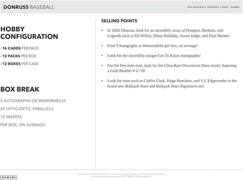 2026 Panini Donruss Baseball Hobby Box in Kuwait