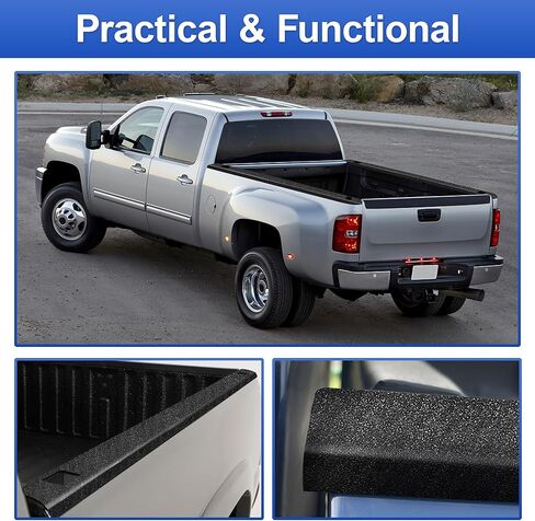 ELH Truck Bed Rail Caps Fit for 99-06 1999-2006 Chevy Silverado & GMC Sierra 1500 2500 3500 (Classic only), w/Holes 6'6" Bed Black Truck Side Rail Protectors (Set of 2) in Saudi Arabia