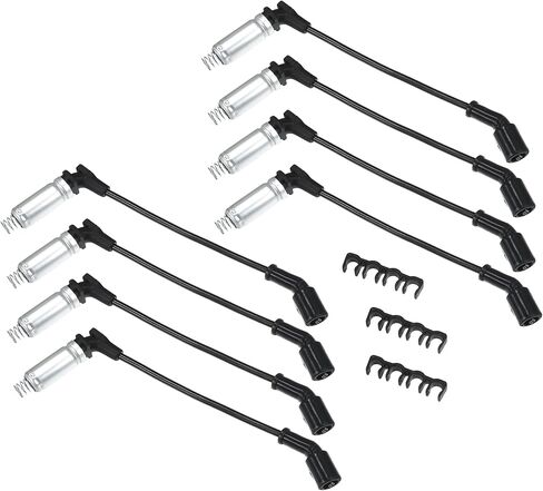 ACROPIX Car Spark Plug Coil Wires Ignition Coil Harness Cable 7mm Fit for Chevrolet Silverado Express Tahoe No.12633447/19301299 - Pack of 8 in Kuwait